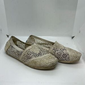 TOMS ALPARGATA CROCHET WHITE LACE WOMENS FLATS FTL-08-159
